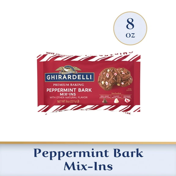 GHIRARDELLI Premium Baking Peppermint Bark Mix-Ins Baking Chips, 8 oz Bag