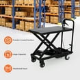 thumbnail image 5 of EastVita Double Scissor Hydraulic Lift Table Cart, 500lbs Capacity 48" Lifting Height, Lift Table w/ 4 Wheels and Non-Slip Pad, Elevating Hydraulic Cart for Material Handling and Transportation, 5 of 8