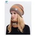 thumbnail image 4 of Deago Women's Tie Dye Winter Beanie Hat Scarf Set Warm Knit Hat Thick Fleece Lined Skull Caps Neck Warmer (Orange), 4 of 7