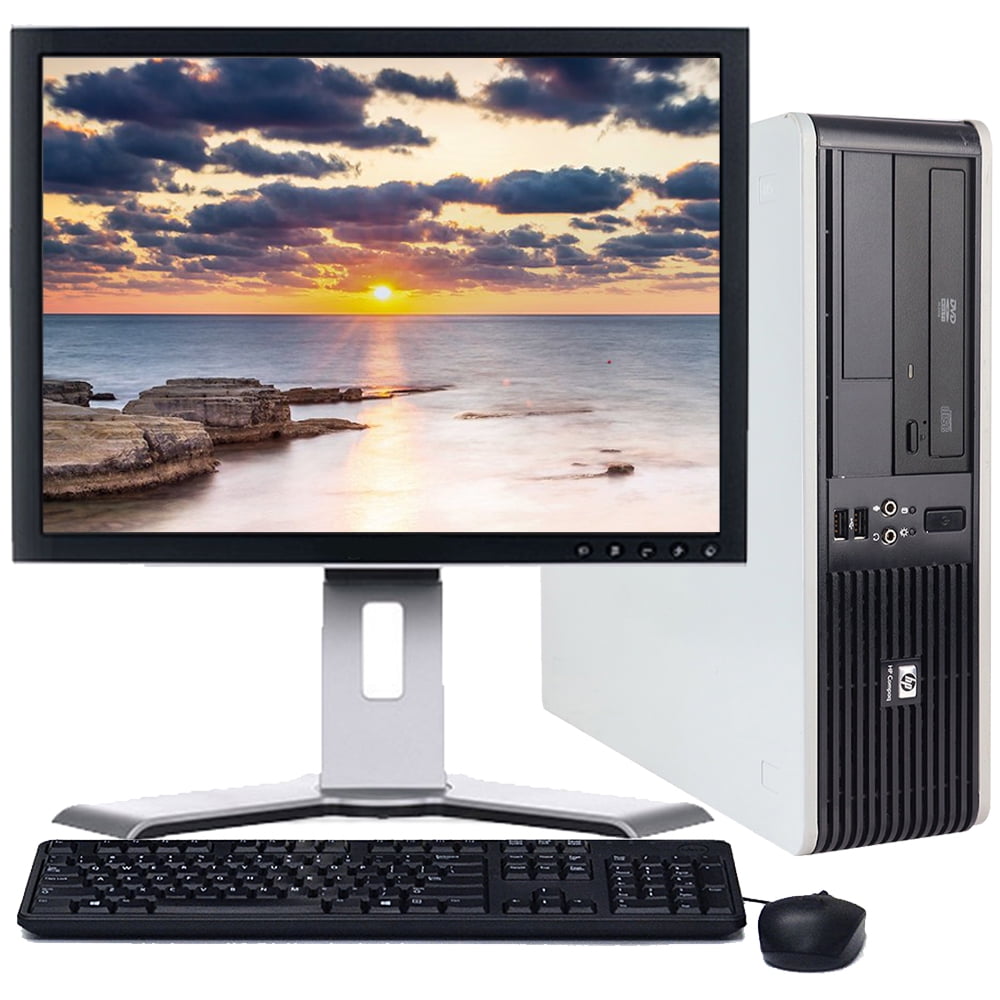 HP Desktop Computer Intel Processor 8GB Memory 250GB Hard Drive DVD Wi-Fi with 19" LCD Windows 10 Refurbished PC