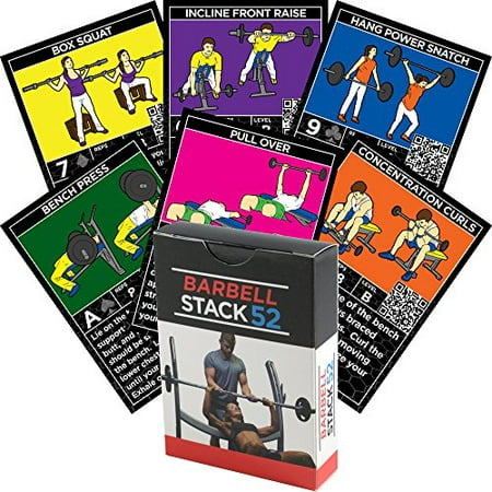 Barbell Exercise Cards by Strength Stack 52. Weight Lifting Playing Card Game. Video Instructions Included. Bodybuilding, Resistance Training, and Crossfit Workouts. Home Gym Fitness (Best Lifting Program For Strength)