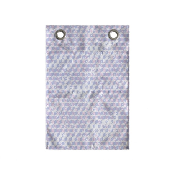 Glitch Hanging Pocket Organizer, Grunge Look Rhythmic Print of Abstract Motif in Pastel Colors, Printed Polyester Storage Bag with Pockets, 14" x 20", Ceil Blue Purple