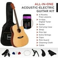 thumbnail image 4 of Best Choice Products Beginner Acoustic Electric Guitar Starter Set 41in w/ All Wood Cutaway Design, Case - Natural, 4 of 9