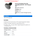 thumbnail image 2 of Front Air Distribution Duct Clip - Compatible with 2015 - 2017 Chrysler 200 2016, 2 of 2