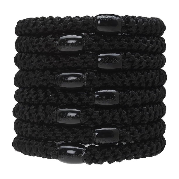 8pcs Black Hair Ties for Thick and Curly Hair Ponytail Holders Hair Elastic Band for Women or Men