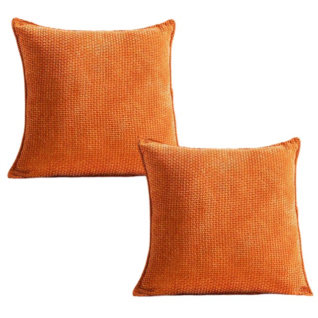 Paquete de 2 fundas de almohada de 18 x 18 pulgadas, fundas de almohada de chenilla suave para sofá, sala de estar, sofá, fundas teñidas sólidas