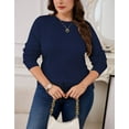 thumbnail image 3 of Drvitor Plus Size Sweaters for Women Crew Neck Basic Solid Color Lightweight Fall Sweater Pullover Tops, Sizes XL-5XL, 3 of 7