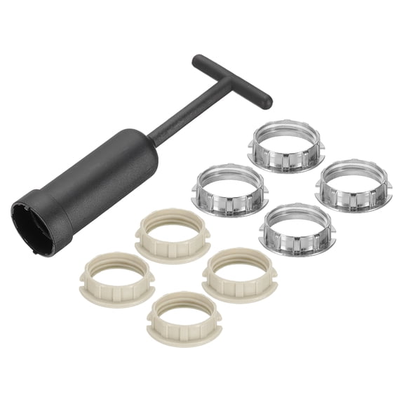 Uxcell G9 Light Socket Rings Kit, 8 Plastic/Zinc Alloy Replacement, 125mm 2 color