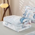 thumbnail image 5 of Homewish Cartoon Cute Seahorse Zipper Twin Comforter Sets with Fitted Sheet and 2 Pillowcases,Watercolor Coral Starfish Zipper Bedding Set For Girls Boys,Ocean Theme,Reversible,4 Pieces, 5 of 7