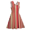 thumbnail image 4 of 2024 4XL 3XL Size Big Clothes Custom Summer Dress Skate Trendy Women Dresses Casual Art Abstract Dress Striped Black Red Yellow, 4 of 7