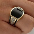 thumbnail image 4 of Anillo clásico con incrustaciones de piedra negra para hombre, anillos Punk de circón, joyería de lujo para boda, compromiso, moda, 4 of 4