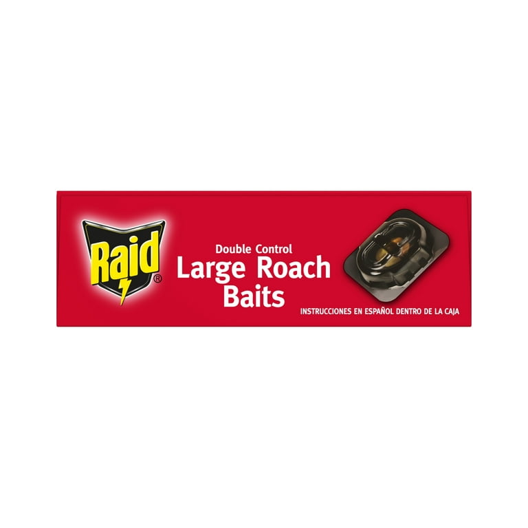 Raid Double Control Large Roach Baits, Kills Cockroaches and Bugs, 8 Bait Stations
