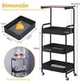 thumbnail image 2 of Carrito Organizador de 4 Niveles de Metal,Carrito de Almacenamiento con RuedasCarrito Auxiliar Multifuncional con Mesa,para Cocina, Baño,Oficina,Sala,Dormitorio, 2 of 8