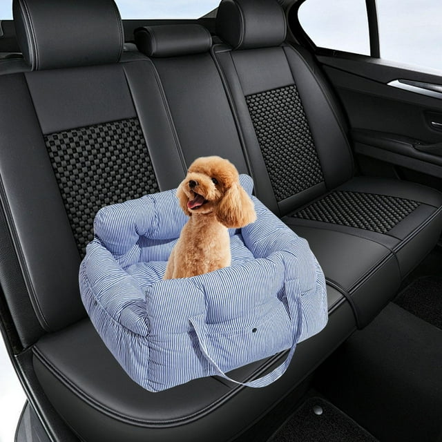 Asiento de coche para perros, transportador portátil para perros y gatos, caseta para perros, cómodo asiento para mascotas , transportador Azul y M