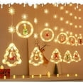 thumbnail image 2 of WILLED Christmas Window Lights, 9.8 Ft 120 LED Battery Operated Christmas Decorations with Remote, 3D Hanging Lights with Flashing Effects for Bedroom Patio Garden Party Home Indoor Outdoor Xmas Decor, 2 of 11