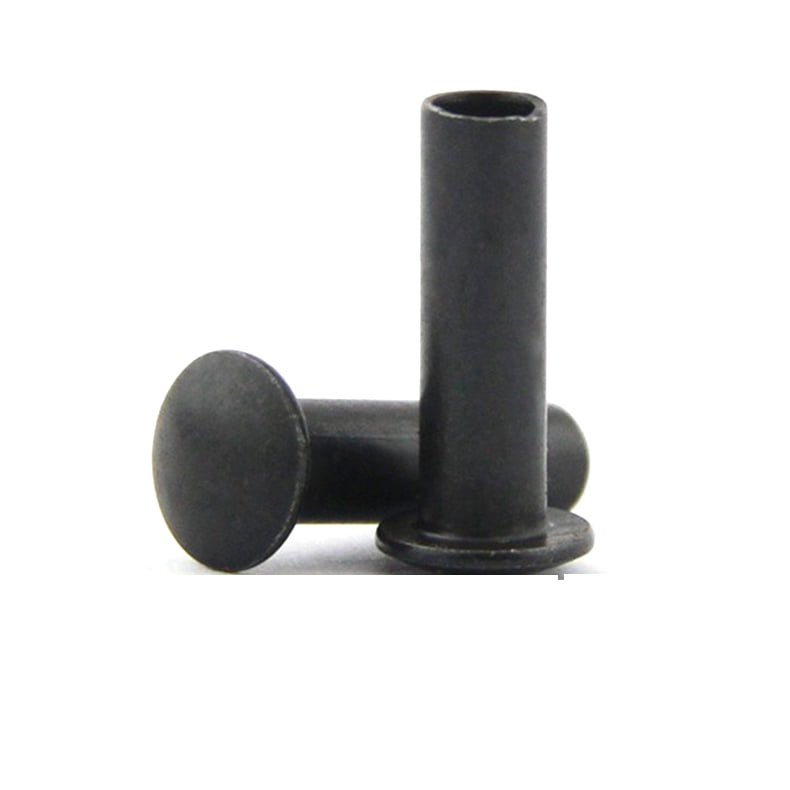 20 Piece Black Carbon Steel Dome Head Half Hollow Shank Rivets M6x14mm
