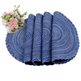 thumbnail image 2 of Round Placemats Set of 4 for Dining Table – Woven Heat Resistant Anti-Slid Cotton Kitchen Table Mats 15 Inch, Easy to Care, Mixed Color, Navy Blue, 2 of 5