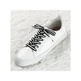 thumbnail image 6 of INSPIRE CHIC Women's Contrast Color Stripe Canvas Flat Shoelace 100cm/39.37' Black-White-Black, 6 of 6