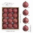 thumbnail image 1 of G 8Cm Christmas Balls 12Pc Set With Painted Design Plastic Material For Holiday Tree And Home Decor 8.7X8.7X3.9In 1.32Lb, 1 of 8