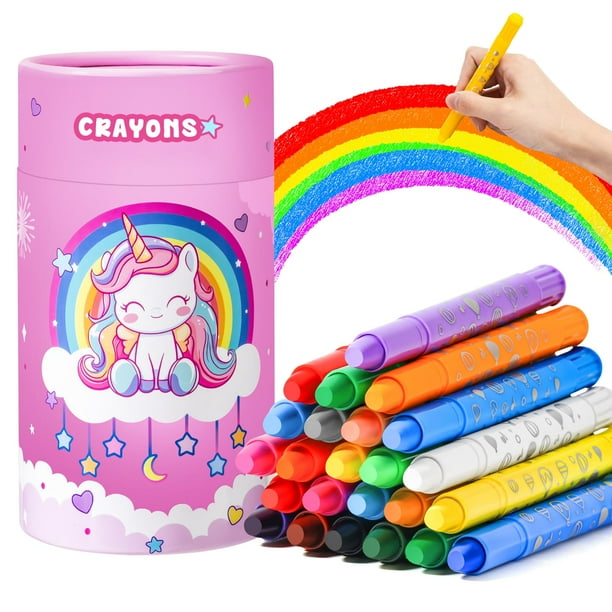 Set de crayones DreamCandy Twist, 24 colores, lavable para niños de 5 a 12 años
