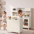 thumbnail image 3 of Best Choice Products Kids Play Kitchen Set w/ Espresso Machine, Ice Maker, Storage Island & Accessories - Cream Cottage, 3 of 9