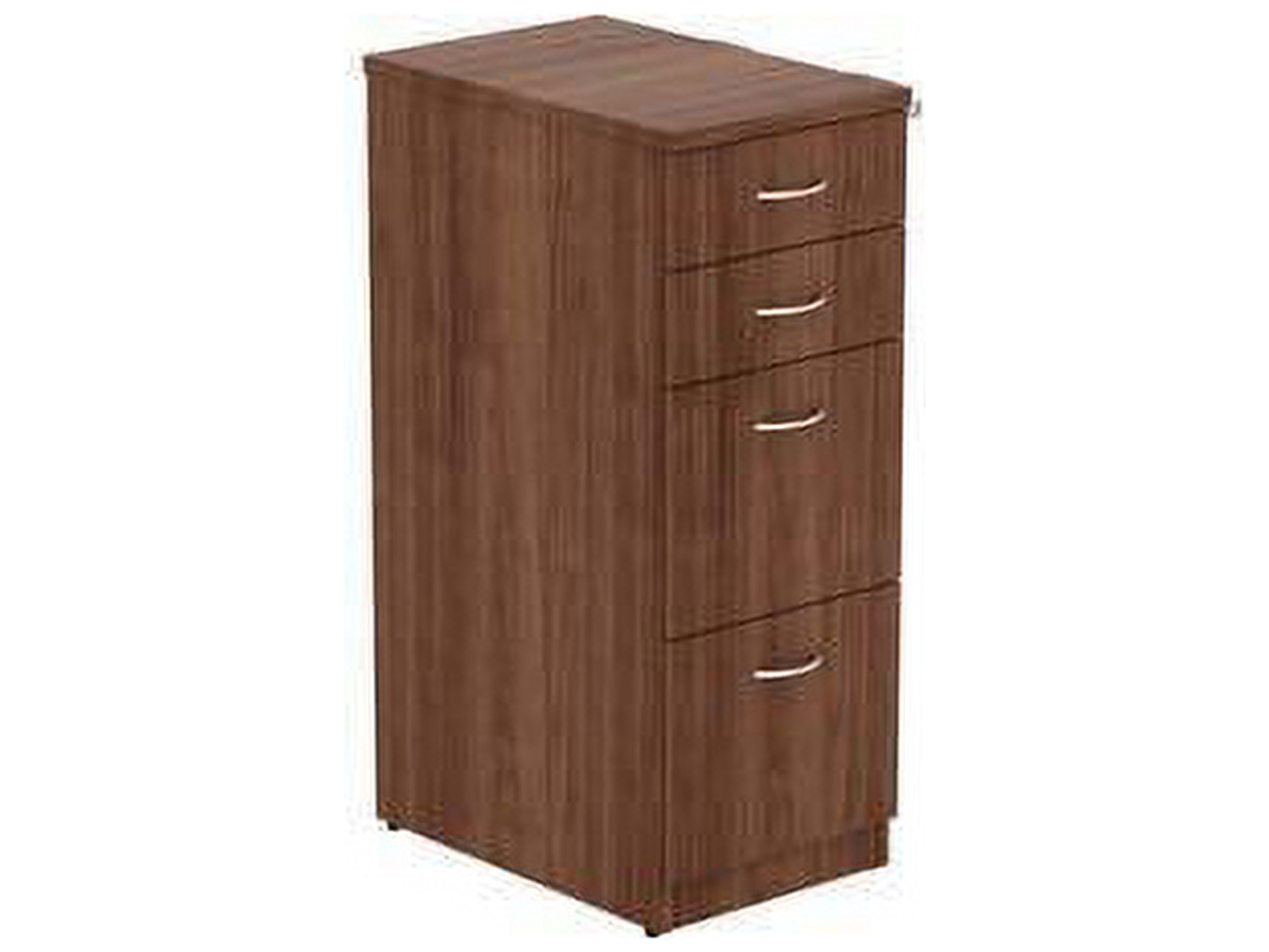 Lorell Walnut Laminate 4-drawer File Cabinet 15.5" x 23.6" x 40.4" - 4 x File Drawer(s), Box Drawer(s) - Material: Metal Frame - Finish: Walnut, Silver Pull, Laminate - image 3 of 3