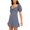 blue, variant on SEQUIN HEARTS Womens Navy Ruched Floral Pouf Sleeve Sweetheart Neckline Short Fit + Flare Dress XS