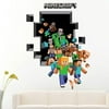 ODOMY 5Pcs Large 3D Minecraft Wall Sticker 3D Vinyl Removable Wall Cling Decals Stickers-Room Decor