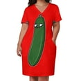 thumbnail image 3 of Vestido suelto de bolsillo vegano de calabacín, pepino y verduras, vestidos de cumpleaños para mujer, vestidos de noche para mujer, vestido para mujer, 3 of 7