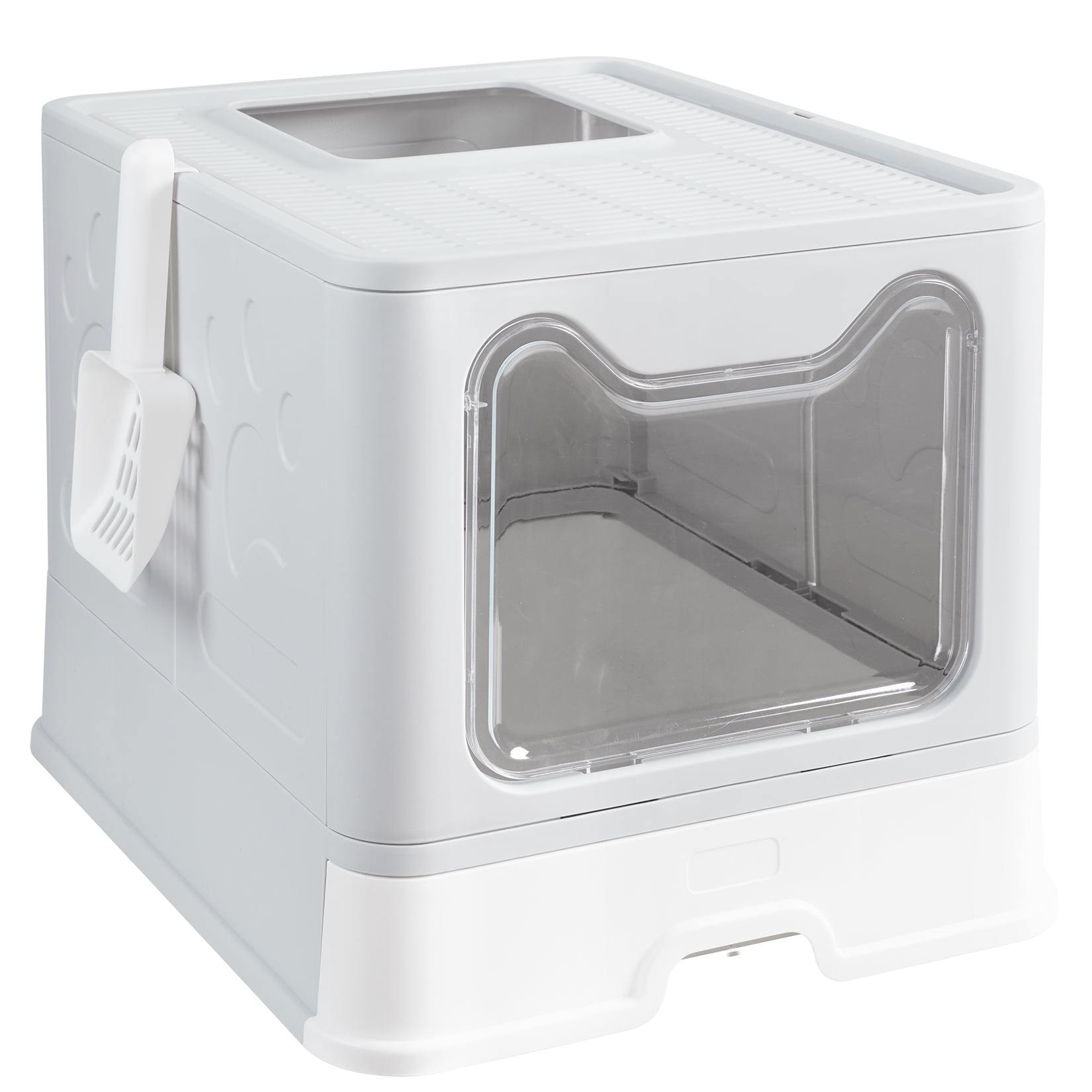 XXL Large Folding and Portable Cat Litter Box with Lid, Enclosed Cat Potty, Top Entry Anti-Splashing Cat Toilet, Easy to Clean Including Cat Litter Scoop