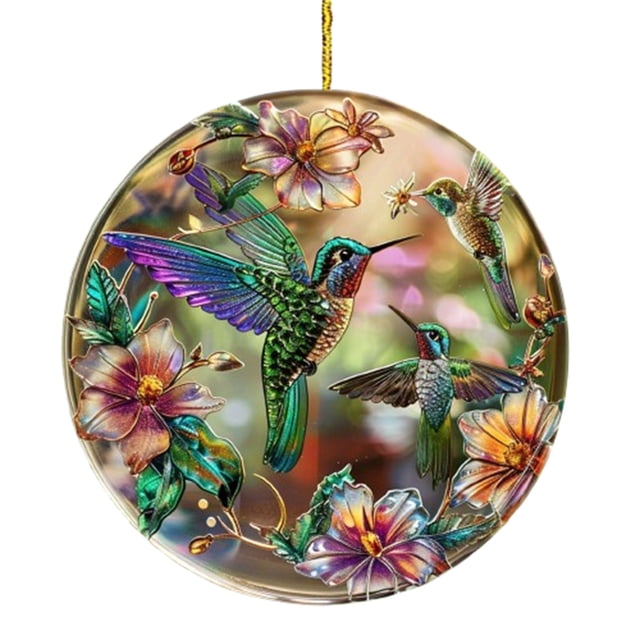 Ovzne 10cm Natural And Agile Pendant Suitable For Window Garden Courtyard Hummingbird Dyeing On Clearance