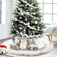 thumbnail image 5 of 36 Inch Faux Fur Christmas Tree Skirt White Plush Skirt for Merry Christmas Party Christmas Tree Decoration, 5 of 6