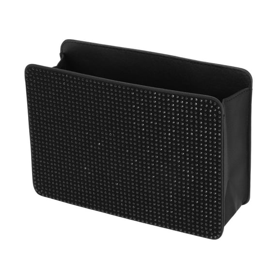 Unique Bargains Car Trash Can Portable Seat Back Trash Bin Black 1 Pc 7.9" Length 2.8" Width 5.5" Height Faux Leather