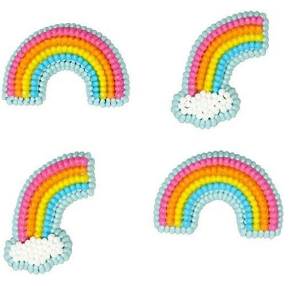 Rainbow  Icing Dot Decorations 12 Pieces