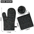 thumbnail image 6 of Math Equations 3D Shapes Black Pattern Kitchen Oven Mitt and Pot Holder Sets 2 Pcs for Baking, Cooking and Grilling, Heat Resistant Up To 392 °F, 6 of 7