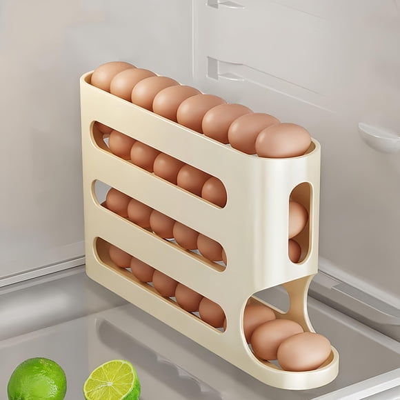 Soporte para huevos XGVIEGZ para nevera, ahorra espacio, 4 niveles, 30 huevos