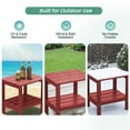 thumbnail image 4 of KINGYES 2-Tier Outdoor Side Table, HDPE All Weather Adirondack Small Patio Tables, For Garden Balcony Pool Indoor, Red, 4 of 10