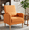 Orange, variant on BSHTI 26.5” Modern design Style Accent Chair. Easy to Assemble Accent Chair with Storage Side Pocket and Solid Wood Frame for Livingroom