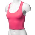thumbnail image 5 of A2Y Women's Basic Cotton Casual Scoop Neck Cropped Racerback Tank Tops Fuchsia S, 5 of 5