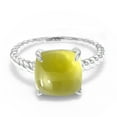 thumbnail image 3 of Gem Stone King 4.10 Cttw Cushion Cabochon Yellow Lemon Quartz Ring for Women | 925 Sterling Silver | Gemstone Birthstone Wedding Engagement Anniversary Promise Ring for Women | Size 6, 3 of 5