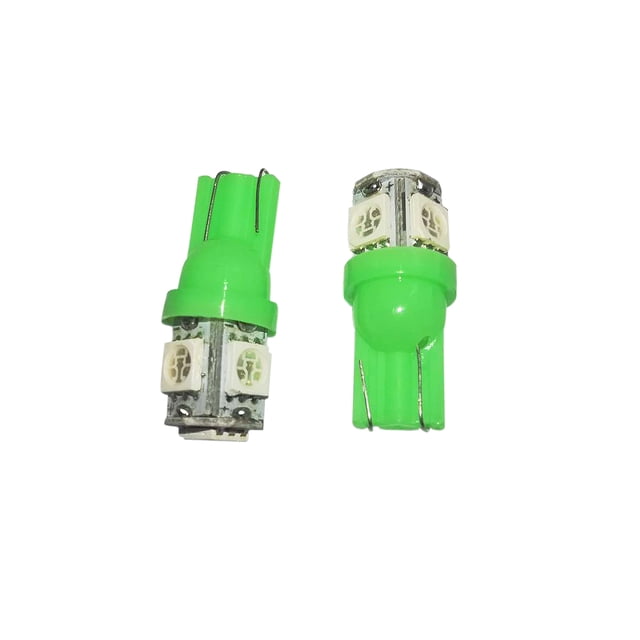 2 Piezas Led Verde T10 Bombilla Interior de Coche Vehículo W5W 5 Smd 5050 Luz Lateral