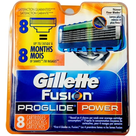 Gillette Fusion ProGlide Power Cartridges 8 Each (Pack of 2)