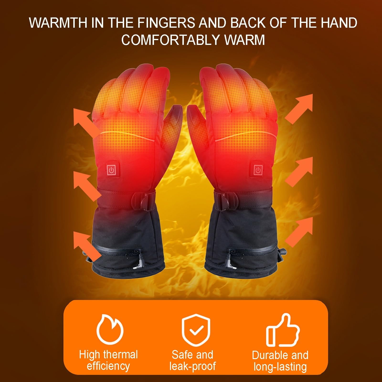 Thin Heated Gloves Liners& Hand Warmer for Men Women Rechargeable, Pouch with 7.4V Fast Heating Battery, 3 Heat Modes, Waterproof & Touchscreen for Outdoor Fishing Working Hunting Hiking Skiing