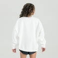 thumbnail image 3 of Women's Gameday Couture  White Los Angeles Rams  Sunday Drives Oversized Crewneck Pullover Sweatshirt, 3 of 7