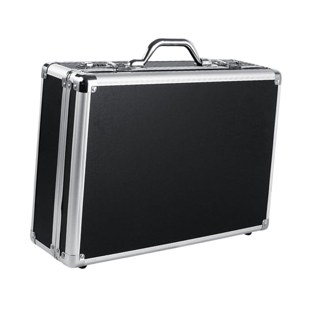 Caja organizadora de herramientas de aleación de aluminio, ligera, con espuma, multiusos. M y Negro