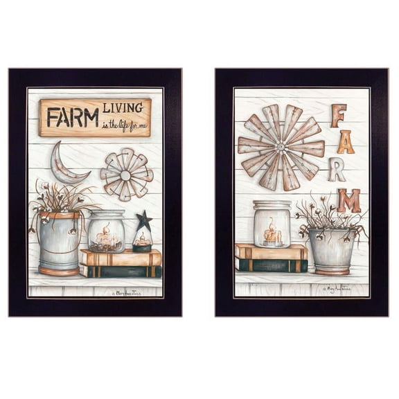 TrendyDecor4U Farm Living 2-Piece Vignette By Mary Ann June Wall Art V441-712