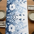 thumbnail image 5 of Navy Blue Flowers 72 Inch Table Runner, Summer Pastoral Botanical Farmhouse Dresser Scarf Cotton & Linen Tablerunner for Dining/Kitchen Island/Holiday Party Décor 13" x 72", 5 of 9