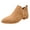 B Brown, variant on Womens Slip On Ankle Booties Hollow Out Stack Low Heeled V Cut Dress Shoes Fashion Pointed Toe Short Booties Brown Size 6