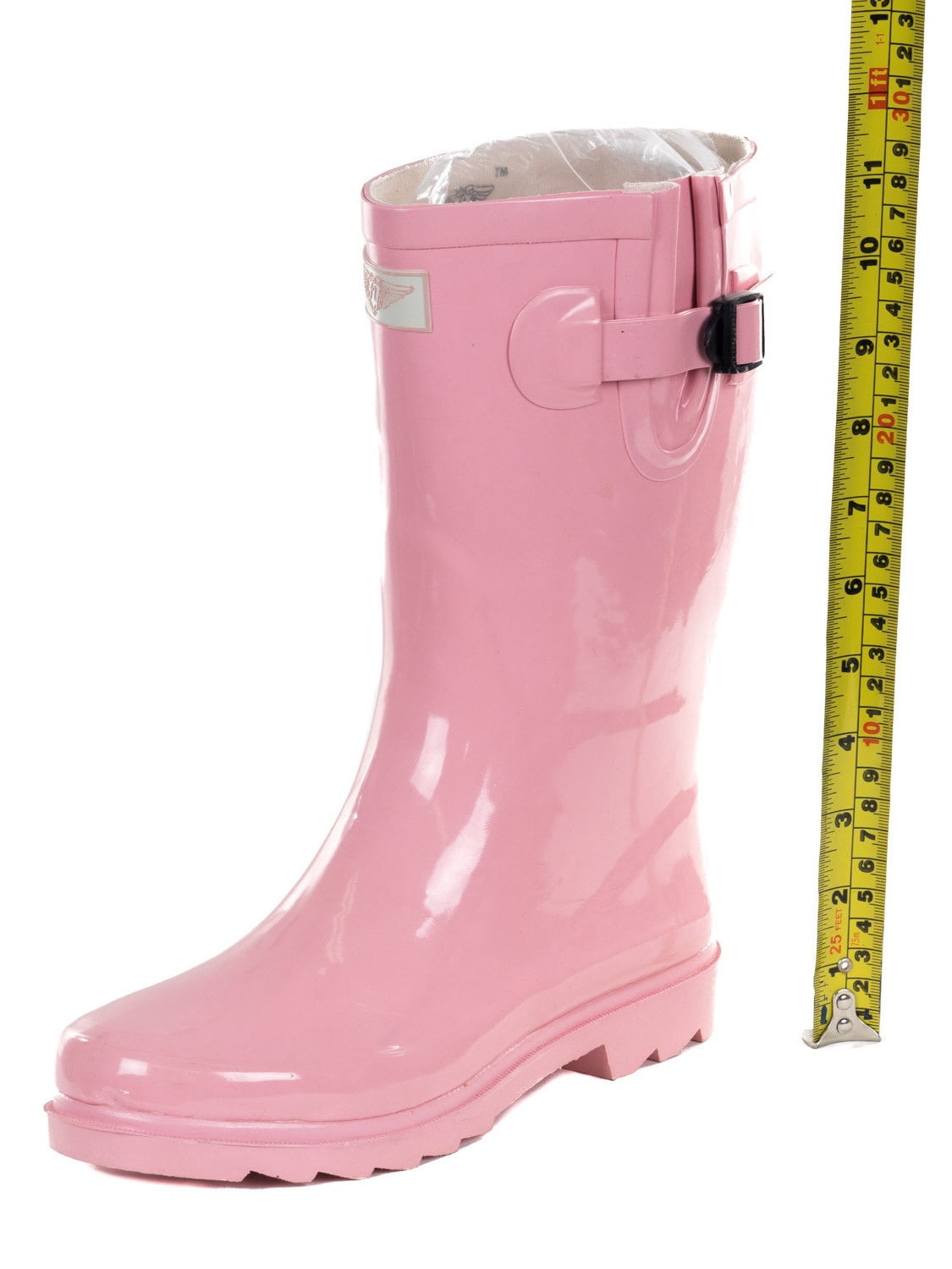 forever young women's pink rubber 11-inch mid-calf rain boots - Walmart.com
