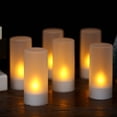 thumbnail image 2 of Conjunto de lámpara de vela electrónica 6 velas recargables sin llama, realistas, parpadeantes, de color amarillo, con LED, velas sin cable, con copas esmeriladas, base de carga, velas eléctricas, lu, 2 of 6
